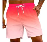 Badeshorts Herren Badehose Männer Schnelltrocknend Schwimmhose Boardshorts Herren Schwimmshort Herren Farbverlauf Kurze Hosen Men Lässig Strandhose Shorts mit Verstellbarem Tunnelzug