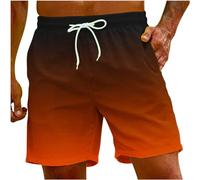 Badeshorts Herren Badehose Männer Schnelltrocknend Schwimmhose Boardshorts Herren Schwimmshort Herren Farbverlauf Kurze Hosen Men Lässig Strandhose Shorts mit Verstellbarem Tunnelzug