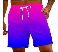 Badeshorts Herren Badehose Männer Schnelltrocknend Schwimmhose Boardshorts Herren Schwimmshort Herren Farbverlauf Kurze Hosen Men Lässig Strandhose Shorts mit Verstellbarem Tunnelzug