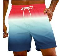 Badeshorts Herren Badehose Männer Schnelltrocknend Schwimmhose Boardshorts Herren Schwimmshort Herren Farbverlauf Kurze Hosen Men Lässig Strandhose Shorts mit Verstellbarem Tunnelzug