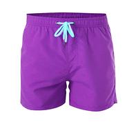 Badeshorts Herren,Einfarbiges Elastische Taille Tunnelzug Kurze Hosen Mit Taschen Schnelltrocknend Strandhose Basic Bermuda Shorts Jogginghose Kurz Swimming Shorts Hawaii Hose