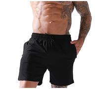 Badeshorts Herren， Einfarbiges Elastische Taille Tunnelzug Kurze Hosen Mit Taschen Schnelltrocknend Schwimmhose Basic Bermuda Shorts Sports Shorts Swimming Shorts atmungsaktiv Boardshorts