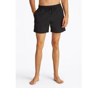 Badeshorts, Herren, Gr. L (52), N-Gr, schwarz, Microfaser, Obermaterial: 100% Nylon, TOMMY HILFIGER SWIMWEAR, Badehosen Badeshorts, mit Flag-Stickerei, mittellang, elastischer Bund (61455044-L) schwar