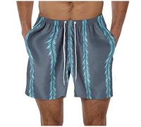 Badeshorts Herren， Musterdruck Elastische Taille Tunnelzug Kurze Hosen Mit Taschen Atmungsaktiv Schwimmhose Basic Bermuda Shorts Badehose Kurz Swimming Shorts Boardshorts