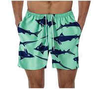 Badeshorts Herren， Musterdruck Elastische Taille Tunnelzug Kurze Hosen Mit Taschen Atmungsaktiv Schwimmhose Basic Bermuda Shorts Badehose Kurz Swimming Shorts Boardshorts