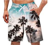 Badeshorts Herren， Musterdruck Elastische Taille Tunnelzug Kurze Hosen Mit Taschen Atmungsaktiv Strandhose Basic Bermuda Shorts Jogginghose Kurz Swimming Shorts Sports Shorts