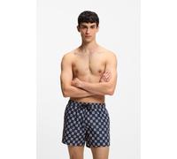 Badeshorts HUGO UNDERWEAR "AARON", Herren, Gr. XL (54), N-Gr, schwarz-weiß (navy 411), Web, Obermaterial: 100% Polyester. Futter: 100% Polyester, Badehosen Badeshorts, mit Schachbrett-Logos, elastisch