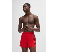 Badeshorts HUGO UNDERWEAR "ABAS", Herren, Gr. L (52), N-Gr, pink (open pink 693), Microfaser, Polyester, kontrastfarbene Details, unifarben, Badehosen Badeshorts, seitlich mit großem HUGO Logo-Print (