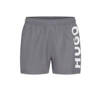 Badeshorts HUGO UNDERWEAR "ABAS", Herren, Gr. M, N-Gr, grau (medium grau 035), Microfaser, Obermaterial: 100% Polyester, sportlich, Badehosen, seitlich mit großem HUGO Logo-Print (60991760-M) medium g