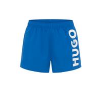 Badeshorts HUGO UNDERWEAR "ABAS", Herren, Gr. XL (54), N-Gr, blau (bright blau 432), Microfaser, Polyester, kontrastfarbene Details, unifarben, Badehosen Badeshorts, seitlich mit großem HUGO Logo-Prin