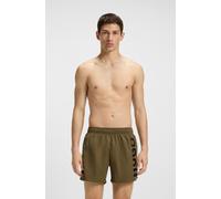 Badeshorts HUGO UNDERWEAR "ABAS", Herren, Gr. XXL (56), N-Gr, grün (open grün 355), Microfaser, Polyester, kontrastfarbene Details, unifarben, Badehosen Badeshorts, seitlich mit großem HUGO Logo-Print