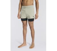 Badeshorts HUGO UNDERWEAR "ACTIVE SWIM SHORTS", Herren, Gr. XL (54), N-Gr, dunkelgrün 306, Web, Elasthan, Polyester, mehrfarbig, Badehosen Badeshorts, 2-in-1, mit integrierter Leggings (32002549-XL) d