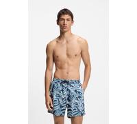 Badeshorts HUGO UNDERWEAR "CALALA", Herren, Gr. L (52), N-Gr, blau (open blau 461), Microfaser, Obermaterial: 100% Polyester, Badehosen Badeshorts, mit tropischen Muster (32922040-L) open blau 461