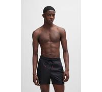 Badeshorts HUGO UNDERWEAR "FAB", Herren, Gr. XXL (56), N-Gr, schwarz (schwarz_001), Microfaser, Polyamid, bestickt, unifarben, Badehosen Badeshorts, mit Tunnelzug im Bund (15678701-XXL)
