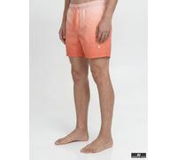 Badeshorts JACK & JONES "JPSTMAUI HORIZON DIP DYE SWIM SHORTS", Herren, Gr. M, N-Gr, orange (hot coral), Web, Polyester, bedruckt, Badehosen Badeshorts, Kunstfaser, normal geschnitten (67245261-M) hot