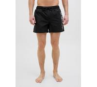 Badeshorts JACK & JONES "JPSTMAUI JJSWIM SPLICE LOGO AKM SN", Herren, Gr. XS, N-Gr, schwarz, Web, Recycling-Polyester, bedruckt, Badehosen (61114218-XS) schwarz