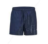Badeshorts JACK & JONES "JPSTMAUI SPLASH MAGIC SWIM SHORTS", Herren, Gr. XL, N-Gr, navy blazer, Polyester, unifarben, Badehosen Badeshorts (52360630-XL) navy blazer