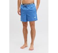 Badeshorts JACK & JONES "JPSTMAUI SURF DOUBLE WB SWIM SHORTS", Herren, Gr. XS, N-Gr, delft, Polyester, Badehosen Badeshorts (56783918-XS) delft