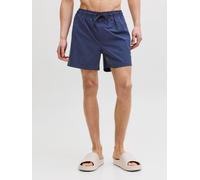 Badeshorts JACK & JONES "JPSTMAUI TROPIC SOLID SWIM SHORTS SN", Herren, Gr. XS, N-Gr, blau (navy blazer), Web, Polyester, unifarben, Badehosen Badeshorts, Kunstfaser, normal geschnitten (62300536-XS)