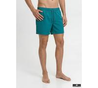 Badeshorts JACK & JONES "JPSTMAUI WAVE LOGO SWIM SHORTS SN", Herren, Gr. S, N-Gr, grün (colonial blau), Web, Polyester, unifarben, Badehosen Badeshorts, Kunstfaser, normal geschniten (54468209-S) colo