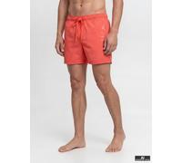 Badeshorts JACK & JONES "JPSTMAUI WAVE LOGO SWIM SHORTS SN", Herren, Gr. S, N-Gr, hot coral, Web, Polyester, unifarben, Badehosen Badeshorts, Kunstfaser, normal geschniten (44231362-S) hot coral