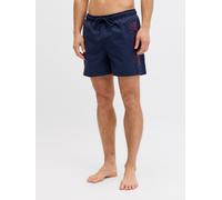 Badeshorts JACK & JONES "JPSTMAUI WAVE LOGO SWIM SHORTS SN", Gr. S, N-Gr, navy blazer, Web, Obermaterial: 100% Polyester, unifarben, Badehosen Badeshorts, Kunstfaser, normal geschniten (64728644-S) na