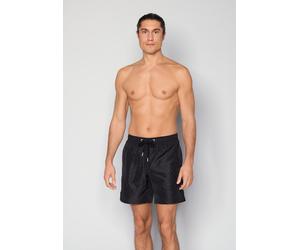 Badeshorts JOOP "Cortina AOP", Herren, Gr. S, N-Gr, schwarz (open grau), Web, Obermaterial: 100% Polyester, Badehosen Badeshorts, Allover Cornflower-Logo, mit Tunnelzug, seitliche Taschen (35303535-S)