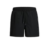 Badeshorts "JPSTMAUI WAVE LOGO SWIM SHORTS SN PLS", Herren, Gr. 44, N-Gr, schwarz, Web, Polyester, JACK & JONES PLUSSIZE, unifarben, Badehosen Badeshorts (82765522-44) schwarz