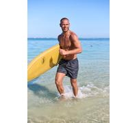 Badeshorts KANGAROOS, Herren, Gr. XL (54/56), N-Gr, schwarz (schwarz bedruckt), Recycling-Polyester, bedruckt, Badehosen Badeshorts, mit Melange-Effekt (81230149-XL) schwarz bedruckt