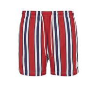 Badeshorts KARL KANI "Karl Kani Herren KM-SW013-051-1 Retro Striped Swim Shorts", Herren, Gr. S, US-Größen, rot, weiß, blau, 100% Polyester, Badehosen Badeshorts (88902513-S) rot, weiß, blau