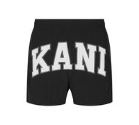 Badeshorts KARL KANI "Karl Kani Herren KM241-052-1 Karl Kani Serif Board Shorts", Herren, Gr. M, US-Größen, schwarz, weiß, 100% Polyimid, Badehosen Badeshorts (74247969-M) schwarz, weiß