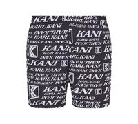 Badeshorts KARL KANI "Karl Kani Herren KM241-055-1 Retro Embro Swim Shorts", Herren, Gr. S, US-Größen, schwarz, weiß, 100% Polyester, Badehosen Badeshorts (12008403-S) schwarz, weiß