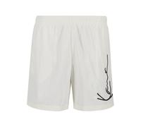 Badeshorts KARL KANI "Karl Kani Signature Swim Shorts", Herren, Gr. S, US-Größen, weiß (sanftes weiß), 100% Polyester, Badehosen Badeshorts (68418024-S) sanftes weiß