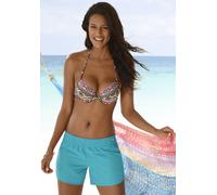Badeshorts LASCANA Gr. 42, N-Gr, blau (türkis) Damen Badehosen Ocean Blue aus Microfaser (759242-42)