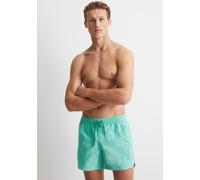 Badeshorts MARC O'POLO "Essentials Beach Jersey", Damen, Gr. L, N-Gr, aquatic awe, Obermaterial: 100% Polyamid, unifarben, Badehosen Badeshorts, mit seitlichem Schriftzug-Design (43123847-L) aquatic a