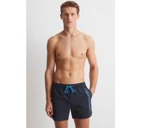Badeshorts MARC O'POLO "Essentials Beach Jersey", Damen, Gr. L, N-Gr, blau (schwarz navy), Obermaterial: 100% Polyamid, unifarben, Badehosen Badeshorts, mit seitlichem Schriftzug-Design (12416813-L)