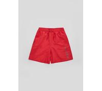 Badeshorts S.OLIVER "Philip Kids", Kinder, Gr. 158/164, N-Gr, rot, Polyester, kontrastfarbene Details, unifarben, Badehosen Badeshorts, im schlichten Design (99470820-158) rot