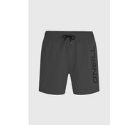 Badeshorts O'NEILL "CALI 16'' SWIMSHORTS", Gr. S, N-Gr, asphalt, Obermaterial: 100% Polyester, Badehosen Badeshorts, mit seitlichen Eingrifftaschen und Gesäßtasche, mit Stickerei am Bein (48449406-S)