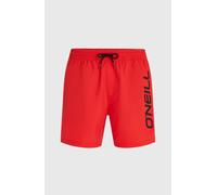 Badeshorts O'NEILL "CALI 16'' SWIMSHORTS", Herren, Gr. M, N-Gr, high risk rot, Obermaterial: 100% Polyester, Badehosen Badeshorts, mit seitlichen Eingrifftaschen und Gesäßtasche, mit Stickerei am Bein