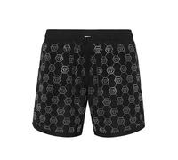 Badeshorts PHILIPP PLEIN "Mit Schmucksteinen", Herren, Gr. XL, US-Größen, schwarz-weiß (0270, schwarz, silber), Obermaterial: 100% Polyester, Badehosen Badeshorts (75776764-XL) 0270, schwarz, silber