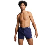 Badeshorts PUMA "PUMA SWIM MEN LOGO SHORT SHORTS 1P", Herren, Gr. M, N-Gr, blau (navy), Web, Obermaterial: 100% Polyester, unifarben, Badehosen Badeshorts, Seitentaschen, Gesäßtasche mit Reißverschlus