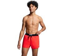 Badeshorts PUMA "PUMA SWIM MEN LOGO SHORT SHORTS 1P", Herren, Gr. S, N-Gr, rot, Web, Obermaterial: 100% Polyester, unifarben, Badehosen Badeshorts, Seitentaschen, Gesäßtasche mit Reißverschluss, Korde