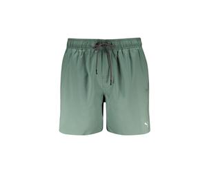 Badeshorts PUMA "PUMA SWIM MEN MID SHORTS 1P", Herren, Gr. S, N-Gr, grün (dunkelgrün), Web, Obermaterial: 100% Polyester, Badehosen Badeshorts, High-Tech Reißverschluss an der Gesäßtasche, Seitentasch
