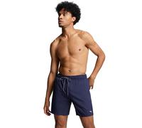 Badeshorts PUMA "PUMA SWIM MEN MID SHORTS 1P", Herren, Gr. XL, N-Gr, blau (navy), Web, Obermaterial: 100% Polyester, unifarben, Badehosen Badeshorts, High-Tech Reißverschluss an der Gesäßtasche, Seite