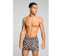 Badeshorts PUMA "PUMA SWIM MEN PRINTED CAT SHORT SHORTS", Herren, Gr. S, N-Gr, chocolate braun combo, Web, Obermaterial: 100% Polyester, Badehosen Badeshorts, mit Gummizug und seitlichen Taschen (3081