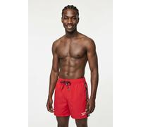 Badeshorts REEBOK "Duke", Herren, Gr. S, N-Gr, rot, Microfaser, Polyamid, unifarben, Badehosen Badeshorts, mit Kordelzug und elastischem Bund, mit Logo, atmungsaktiv, basic (46557440-S) rot