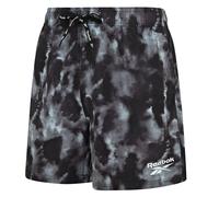 Badeshorts REEBOK "Milan", Herren, Gr. XL, N-Gr, schwarz, Microfaser, Polyester, unifarben, Badehosen Badeshorts, mit Kordelzug und elastischem Bund, Tie-Dye-Look, schnell trocknend (70240016-XL) schw