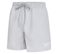 Badeshorts REEBOK "Yale", Herren, Gr. M, N-Gr, simple grau, Microfaser, Polyester, clean, unifarben, Badehosen Badeshorts, mit Kordelzug und elastischem Bund, mit Logo, basic (35763553-M) simple grau