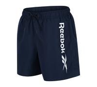 Badeshorts REEBOK "Yestin", Damen, Gr. S (4), N-Gr, blau (vector navy), Microfaser, Obermaterial: 100% Polyester, bedruckt, unifarben, Badehosen Badeshorts, mit Kordelzug und elastischem Bund, mit Log