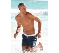 Badeshorts S.OLIVER, Herren, Gr. L (52), Kurz, blau (marine (kurzgröße)), Microfaser, Polyester, Badehosen Badeshorts (35698427-L) marine (kurzgröße)